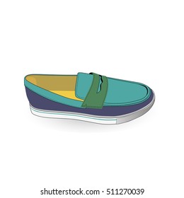 casual men's shoes on white background. vector