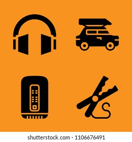 casual, office, sedan and gadget icons set. Vector illustration for web and design