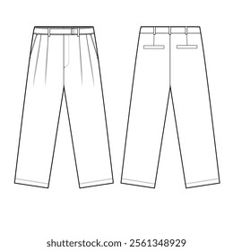 Casual pants sartorialist mockup template clothing vector design