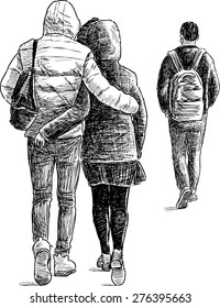 casual pedestrians