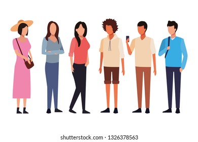 casual people cartoon
