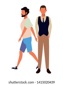casual people men cartoon vector illustration graphic design
