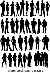 Casual people silhouettes - vector