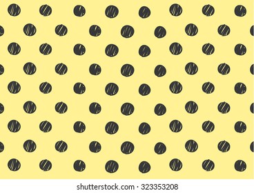 Casual polka dot texture. Stylish print with hand drawn