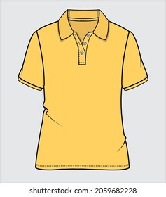 CASUAL POLO TEES WITH SHORT SLEEVES FOR WOMEN AND TEEN GIRLS IN EDITABLE VECTOR FILE