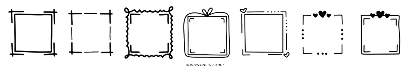 Casual QR border elements in childish doodle style. Perfect for fun branding, labels and UI designs that encourage users to scan me instantly.