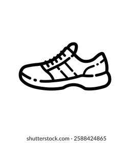 Casual Running Shoe Outline Icon Isolated On White Background