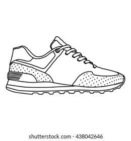 Casual   running shoes sketch icon