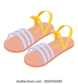 Casual sandals icon. Isometric of casual sandals vector icon for web design isolated on white background