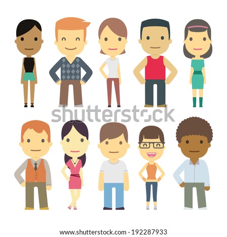casual set characters for use in design