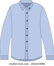 Casual shirt template, blue color vector design.