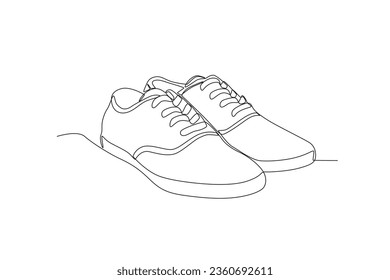 A casual shoe. Footwear one-line drawing