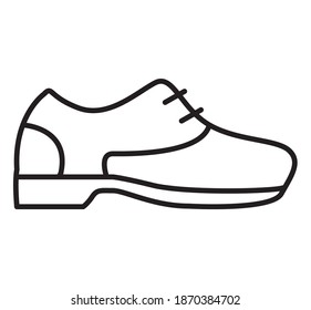 Casual shoe icon. Autumn street shoes.Outline shoes sign.Vector isolated on white background.Illustration linear boot.