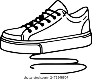 casual shoe vector, footwears icon. sneaker icon. sport shoe line icon. vector illustration