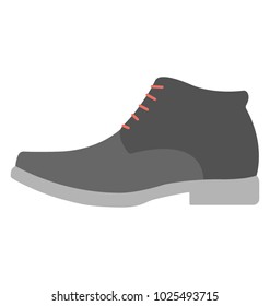 
Men’s casual shoes, flat vector icon 
