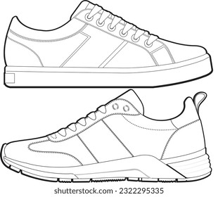 Ilustración de las zapatillas (dibujo vectorial de las zapatillas)