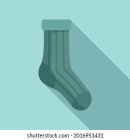 Vector plano de icono del calcetín casual. Colección de lana. Calceta
