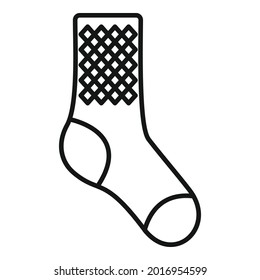 Casual sock icon outline vector. Wool collection. Cute sock