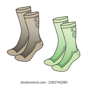 Casual socks for men and women vector design technical illustration by adobe illustrator.