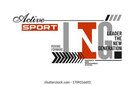 Casual sport stylish typography slogan for t-shirt. Leader The New Generation. Abstract design with the grunge and denim  style. Vector print, typography, poster. Global swatches.