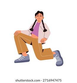 Casual Street Look flat vector character concept illustration. 