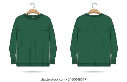 Casual sweater mockup front and back view