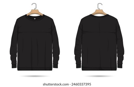 Casual sweater mockup front and back view