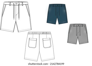 Casual or swimming summer shorts sketch vector