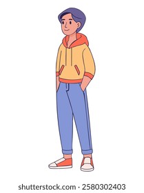 Casual teen Boy walking isolated vector