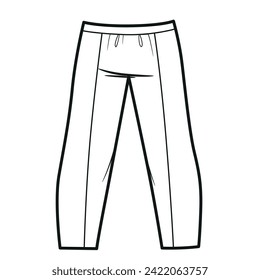 Casual trousers with elastic outline for coloring on a white background