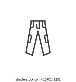 Casual trousers line icon. linear style sign for mobile concept and web design. Cargo pants outline vector icon. Symbol, logo illustration. Pixel perfect vector graphics