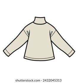 Casual unisex turtleneck color variation on a white background. Image produced without the use of any form of AI software at any stage