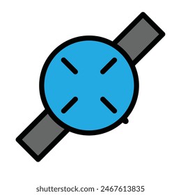Casual Watch Vector Line Filled Icon Design