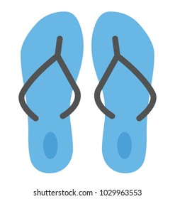 
A casual wear sandals, flip flop flat icon
