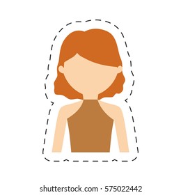 casual woman formal face icon, vector illustration image