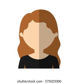 casual woman formal face icon, vector illustration image