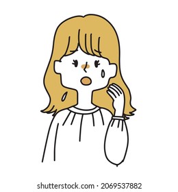 A casual woman in shock