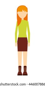 casual young woman isolated icon design, vector illustration  graphic 