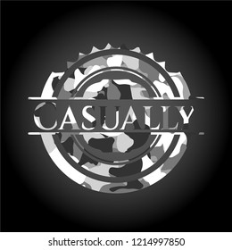 Casually on grey camouflage texture