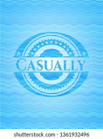 Casually sky blue water badge.