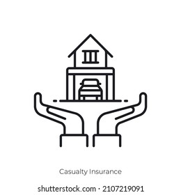 Casualty Insurance Icon. Outline Style Icon Design Isolated On White Background