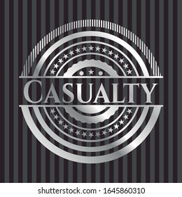 Casualty silver emblem. Vector Illustration. Mosaic.