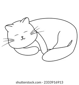 dibujo 2d de gato para color de relleno 