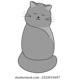 dibujo 2d del gato sobre fondo blanco