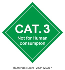 Gato 3 no para el símbolo del consumpton humano, Ilustración vectorial, aislado en la etiqueta blanca del fondo .EPS10