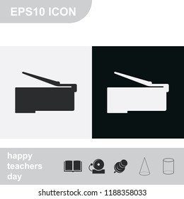 Cat 5 Ethernet connector symbol flat black and white vector icon.
