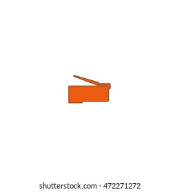 Cat 5 Ethernet connector symbol.
