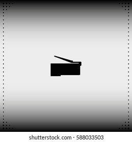 Cat 5 Ethernet connector symbol.