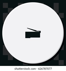 Cat 5 Ethernet connector symbol.