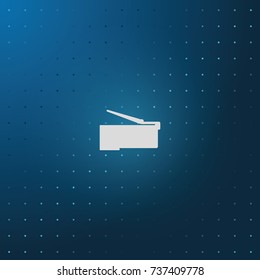 Cat 5 Ethernet connector symbol.